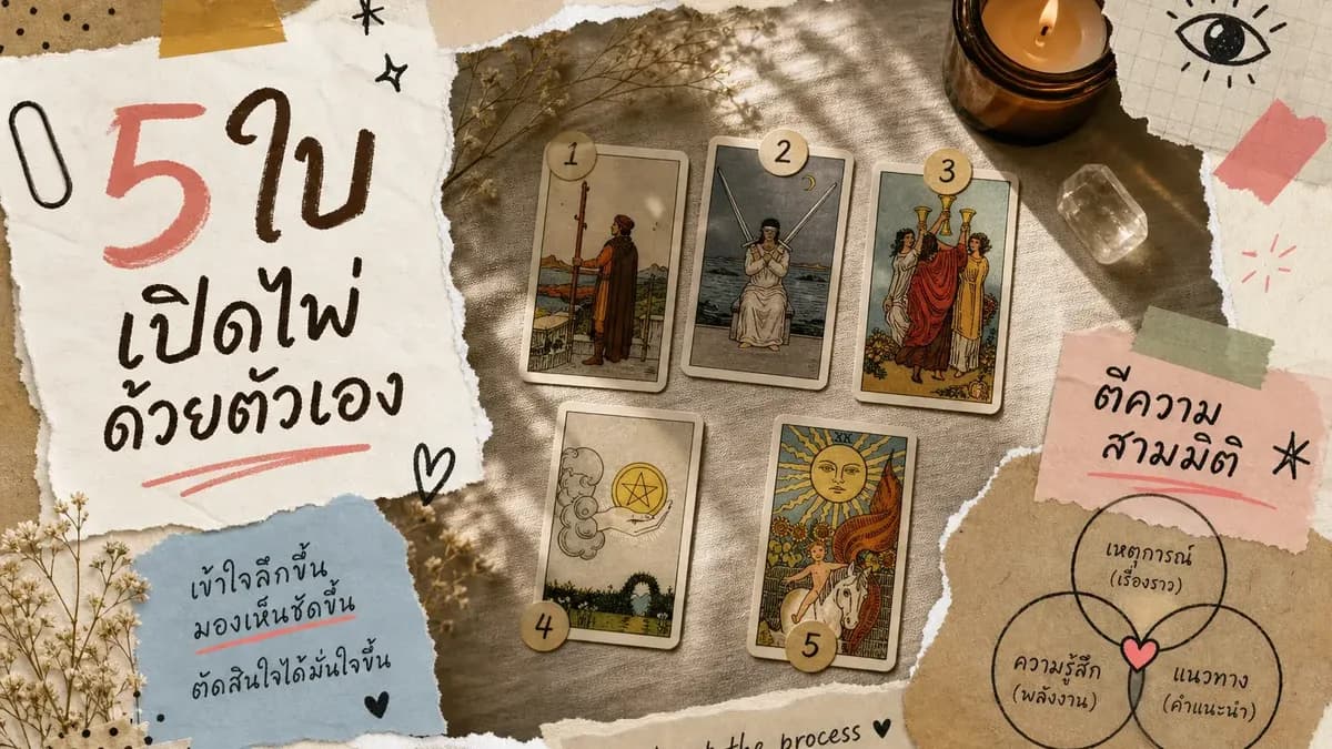 วิธีเปิดไพ่ยิปซี 5 ใบด้วยตัวเอง พร้อมเทคนิคตีความสามมิติเพื่อคำตอบที่แม่นยำ